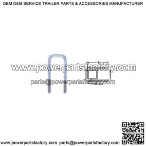 1/2" Galvanized Square U-Bolt,  3-1/16" x 7-1/4"