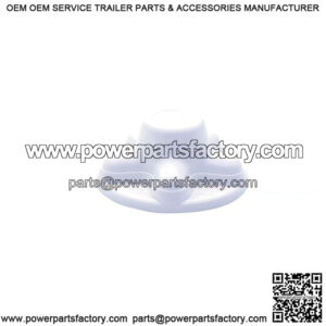 White ABS Trailer Hub Cover, 5 on 4-1/2"