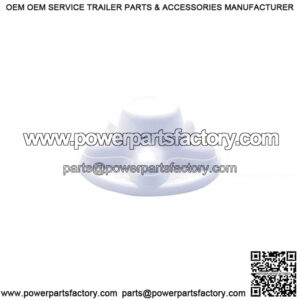 White ABS Trailer Hub Cover, 6 on 5-1/2"