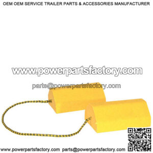 Yellow Composite Wheel Chock Set w/Rope