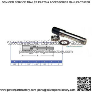 Trailer Axle Spindle for 1" x 1" Wheel Bearings