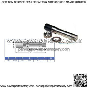 Trailer Axle Spindle for 1" Straight Wheel Bearings