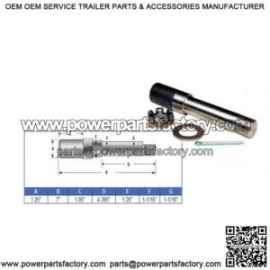 Trailer Axle Spindle for 1-1/16" x 1-1/16" Wheel Bearings