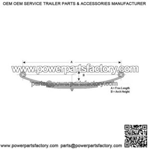 20" Double Eye Trailer Leaf Spring (5 leaves / 3,000 lb.)