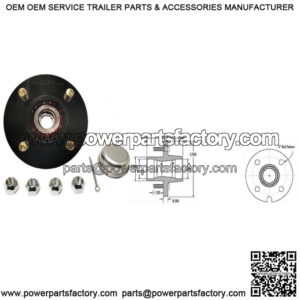 1" Bearing, 4 on 4" Stud Wheel Hub Kit
