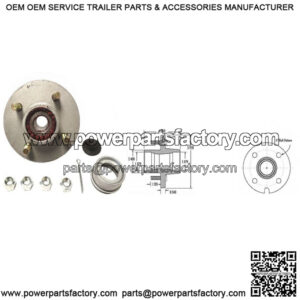 1" Bearing, 4 on 4" Stud GalvX Super Lube Hub Kit