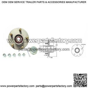 1" Bearing, 5 on 4.5" Stud GalvX Hub Kit