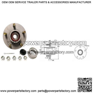 1-1/16" Bearing, 5 on 4.5" Stud GalvX Super Lube Hub Kit