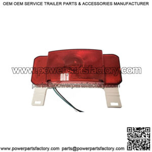 Low Profile RV Left Hand Trailer Tail Light w/ White Base