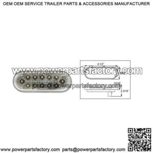 LED Micro-Flex? 6" Oval Red w/Clear Lens Tail Light