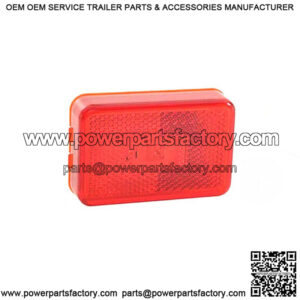 Red Rectangle Clearance Light w/ Reflector, 3"