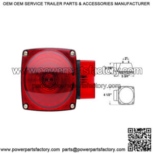 Right Hand Trailer Tail Light, Over 80"