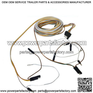 4-Wire x 24' Trailer Wire Harness w/ Bullet Plugs, Double Ground