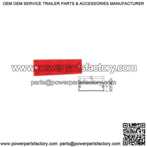 Rectangular Red Reflector, Self Adhesive