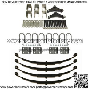3500lb Tandem Trailer Axle Suspension Kit Leaf Springs U-bolt & Hanger Kit
