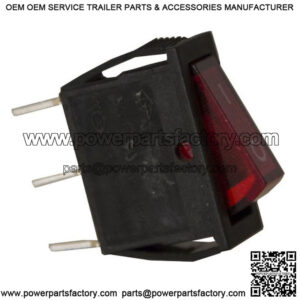 Red Illuminated Rocker Switch, Single
