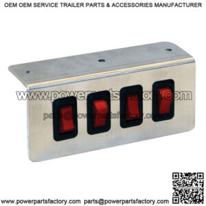 Rocker Switch Panel w/ Bracket, Quad