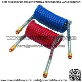 12' Heavy-Duty Coiled Air Hose Assembly, 1-Pair