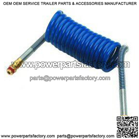 15' Heavy-Duty Coiled Air Hose Assembly, Blue