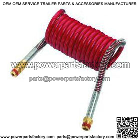 15' Heavy-Duty Coiled Air Hose Assembly w/40" Lead, Red