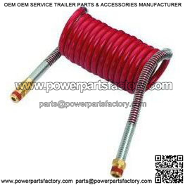 15' Red Coiled Air Hose Assembly w/40" Lead