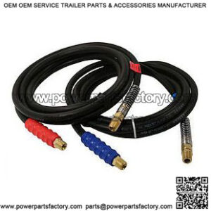 12' Rubber Air Hoses with Red/Blue Grips, 1-Pair