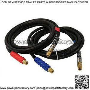 15' Rubber Air Hoses with Red/Blue Grips, 1-Pair
