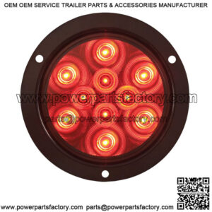LED 4" Round Flanged Red Vehicle / Trailer Tail Light