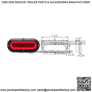 LED 6" Oval Red Vehicle/Trailer Tail Light