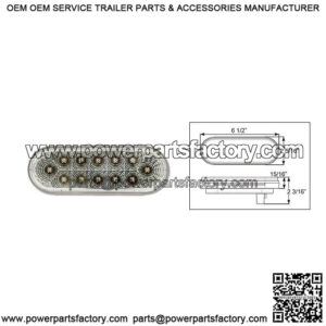 LED 6" Oval Red w/Clear Lens Tail Light