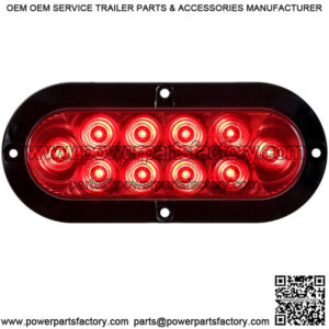 LED 6" Oval Flanged Clear Vehicle / Trailer Tail Light
