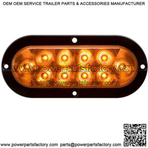 LED 6" Oval Flanged Amber Vehicle / Trailer Tail Light