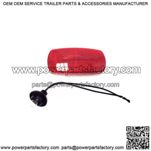 Oval Red Marker/Clearance Light w/ White Base