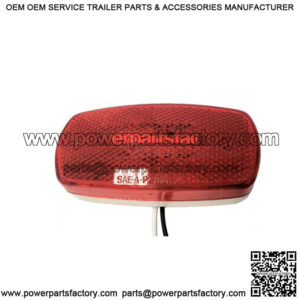 Oval LED Red Marker/Clearance Light w/ White Base