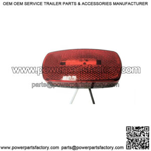 Oval LED Red Marker/Clearance Light w/ Black Base