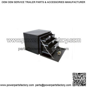 Three Drawer Black Steel Toolbox, 18" x 18" x 24"