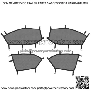 4-Piece Black Window Nets Set for Can-Am Maverick X3 MAX 4-Door (2017-2025)