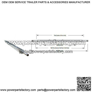 61.75" Square Galvanized Trailer Axle, 11 Ga. (2,000 lb.)