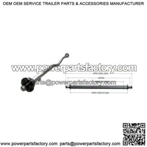 2" Square (3,500 lbs.) Drop Center Axle w/Hubs