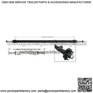 Straight Trailer Axle 3.5K with Idler Hubs 77" H.F. / 64" S.C.