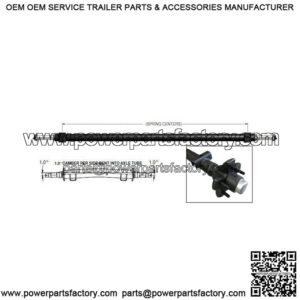 Straight Trailer Axle 3.5K with Idler Hubs 84" H.F. / 70" S.C.