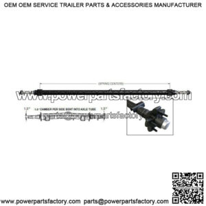 Straight Trailer Axle 3.5K with Idler Hubs 93" H.F. / 80" S.C.