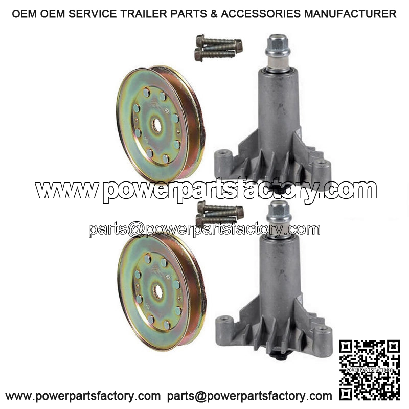 (2) 42" MOWER DECK MANDRELS 130794 PULLEYS 173436" For CRAFTSMAN