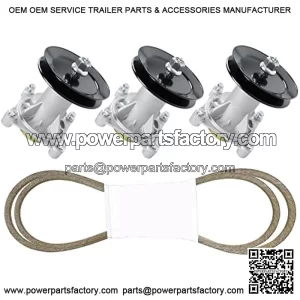 Deck Rebuild Kit for Husqvarna Craftsman 54" Decks GTH2654T LGT24K54 YTH2454, 3 Spindles 187292 192870 532187292, 3 Pulleys 129861 153535 173436 532173436, 1 Belt 196103 53219610 532196103 587686701