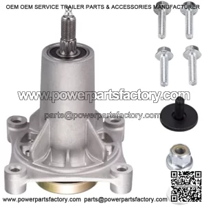 Spindle Assembly Fits for Craftsman/Husqvarna/Ariens/Poulan - Mandrel Fit for 42" 46" 48" 54" Mower Deck, With Thread Bolts and Grease Fittings, Replaces 192810 532187292 532187281 567253301 587819701