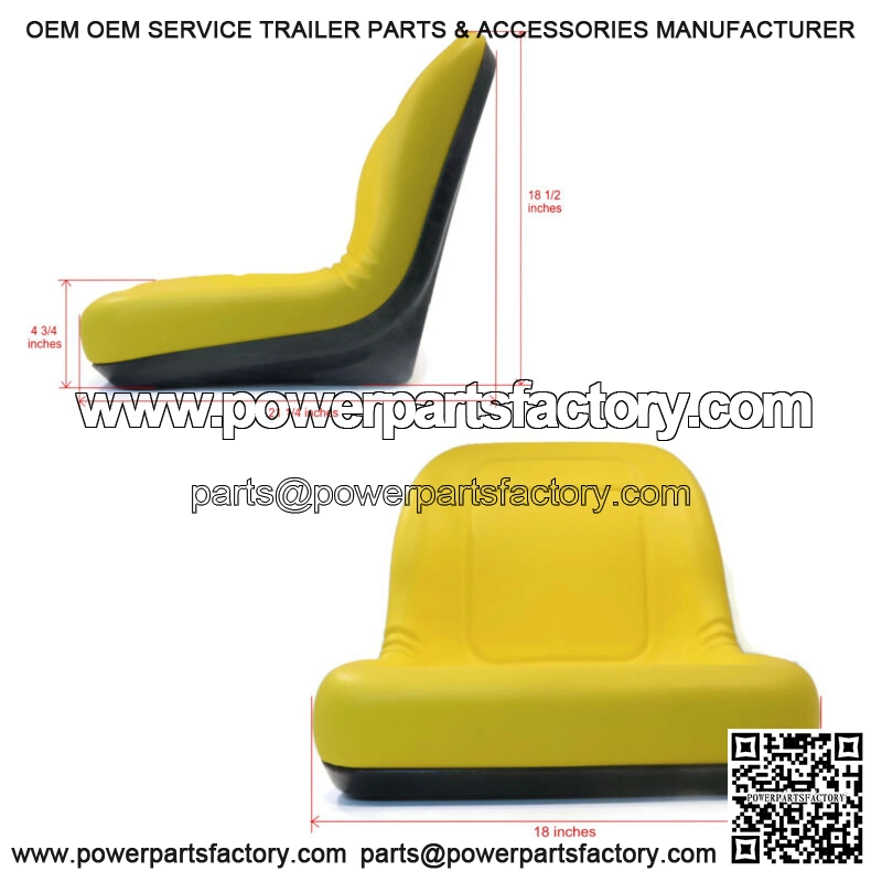 Yellow HIGH BACK SEAT for John Deere Lawn Mower Models L118 L120 L130 L135 L145 - Image 2