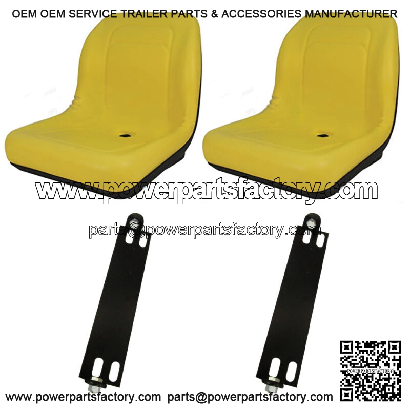 2 Yellow HIGH BACK SEAT w/ Pivot Rod Bracket Fits John Deere Fits Gator CS CX