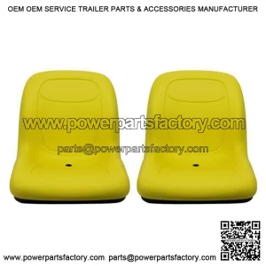 John Deere Gator Pair (2) Yellow Vinyl Seats fit Turf TX TXTurf Worksite and XUV