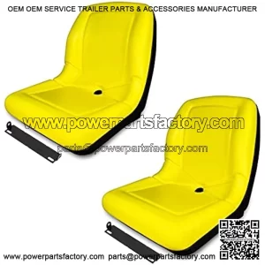 (2) TRAC SEATS Yellow Flip Up Seats for John Deere Gator CX (Below Serial Number 039,999) For PN: VGA10177