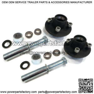 (Pack of 2) Trailer Axle Kits with 4 on 4" Bolt Idler Hub & 1" Round BT8 Spindle